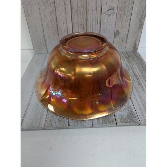 Imperial Carnival Glass Wide Bowl Marigold Salad Bowl 11" Diameter - Picture 4 of 5